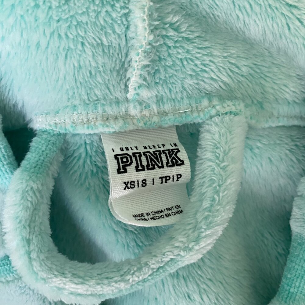 PINK Hooded Mint Green Robe (XS/S) - Picture 3 of 5
